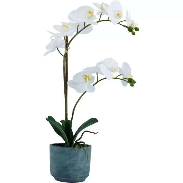 Mikasa Artificial Real Touch Phalaenopsis Orchid Flower in Pot, Faux Floral Décor for Wedding, Home, Office, Party, Hotel, Salon, 15-Inch, White Pink