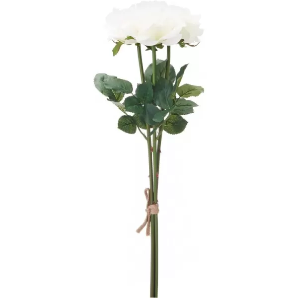 Mikasa Artificial Realistic Touch Rose Faux Floral for Home Kitchen Wedding Decorations, 24-Inch, White