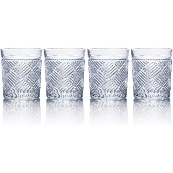 Mikasa Ballard Braid Double Old Fashioned Glass, 9.3-Ounce, Set of 4
