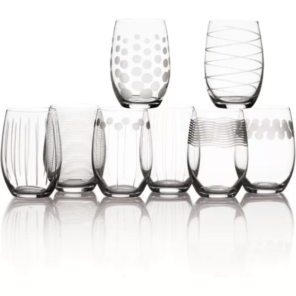Mikasa Cheers Stemless Wine Glass, 17-Ounce, Set of 8