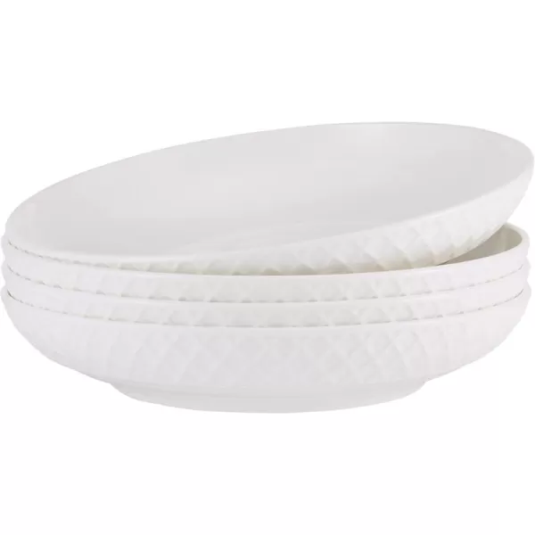 Mikasa Ciara Chip Resistant Set of 4 Pasta Bowls Set, 8-inch,White