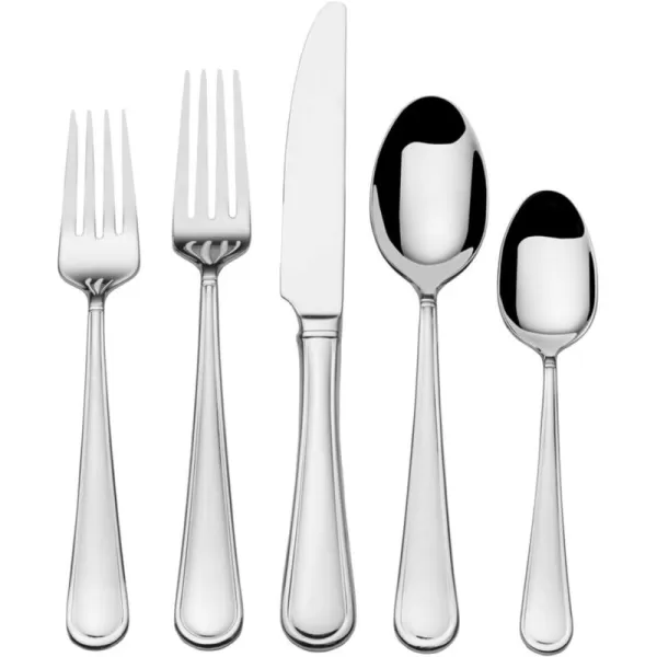 Mikasa Cocoa Blossom 18/10 Stainless Steel Flatware Hostess Serving Utensil, 65 Piece Set, Silver