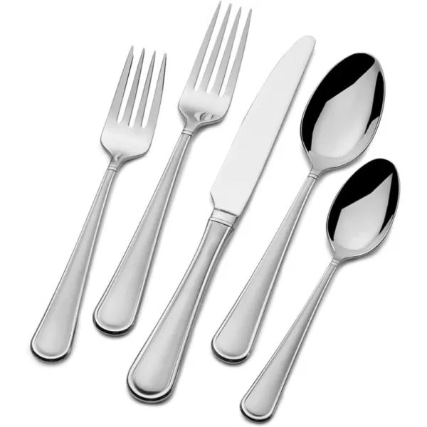 Mikasa Cocoa Blossom 18/10 Stainless Steel Flatware Hostess Serving Utensil, 65 Piece Set, Silver