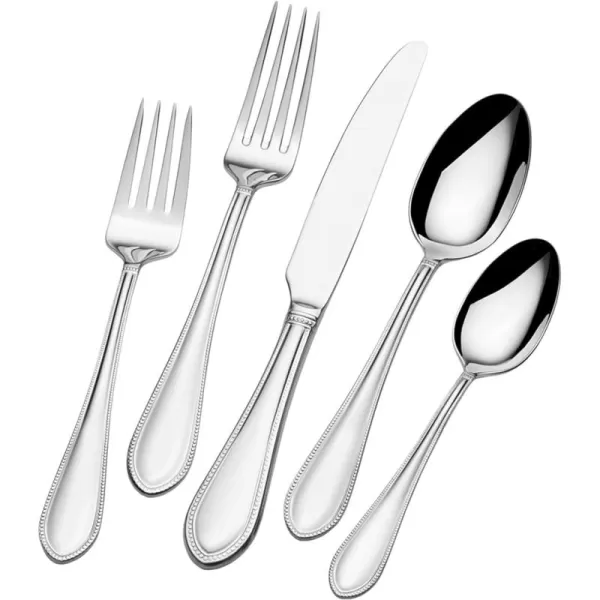 Mikasa Cocoa Blossom 18/10 Stainless Steel Flatware Hostess Serving Utensil, 65 Piece Set, Silver