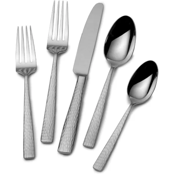 Mikasa Cocoa Blossom 18/10 Stainless Steel Flatware Hostess Serving Utensil, 65 Piece Set, Silver