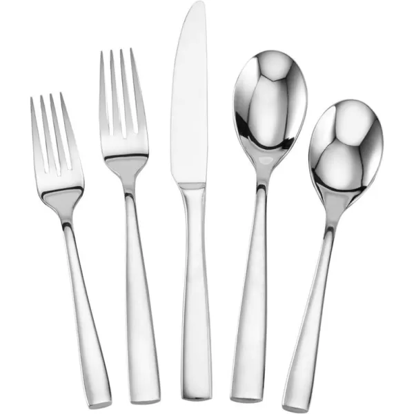 Mikasa Delano Black Satin 20-Piece Stainless Steel Flatware Set, Service for 4