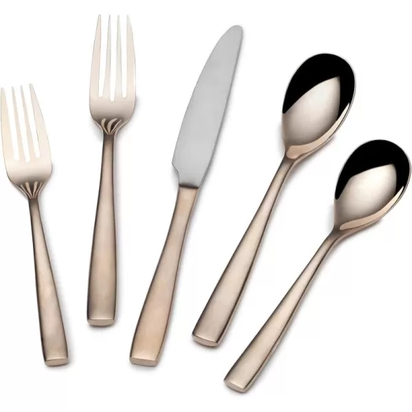 Mikasa Delano Black Satin 20-Piece Stainless Steel Flatware Set, Service for 4