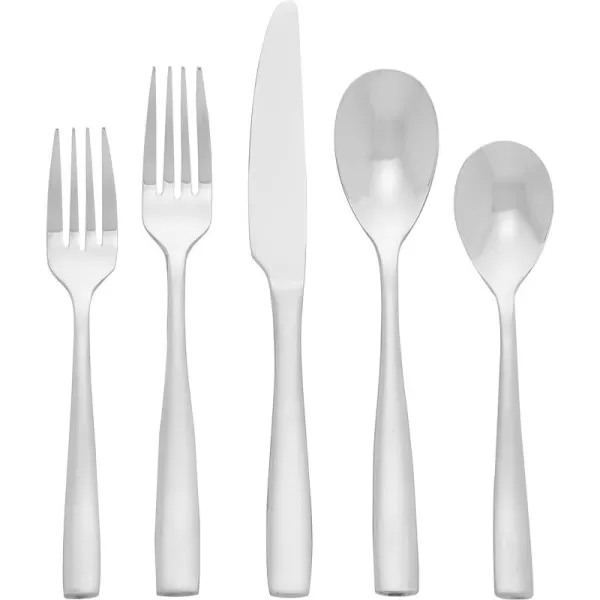 Mikasa Delano Black Satin 20-Piece Stainless Steel Flatware Set, Service for 4