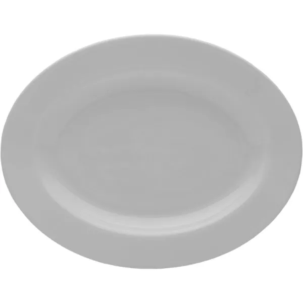 Mikasa Delray 14-Inch Oval Platter and 9-Inch Vegetable Bowl Set , White -