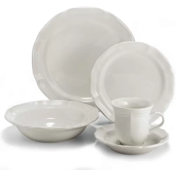 Mikasa French Countryside 16-Piece Dinnerware Set, Service for 4,White