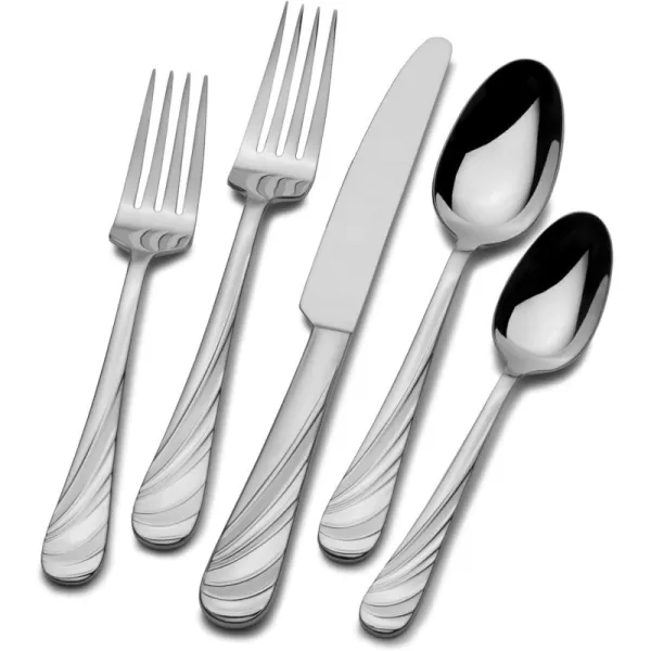 Mikasa French Countryside 45-Piece Stainless Steel Flatware Set with Serveware, Service for 8