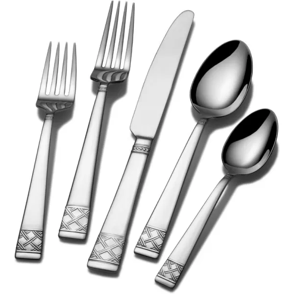 Mikasa French Countryside 45-Piece Stainless Steel Flatware Set with Serveware, Service for 8