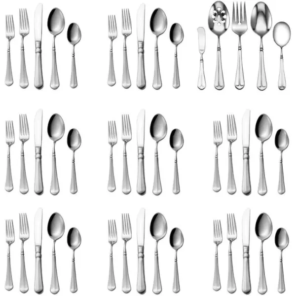Mikasa French Countryside 45-Piece Stainless Steel Flatware Set with Serveware, Service for 8