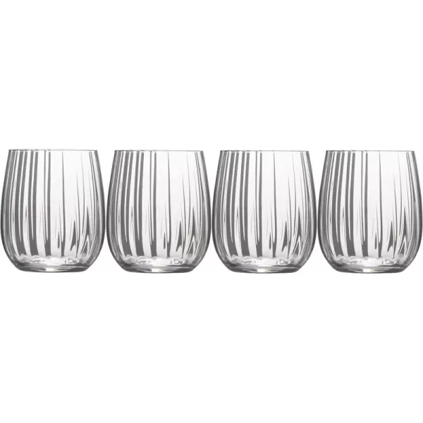 Mikasa Gail Optic Set of 4 Highball Tumbler Cups, 4 Count , Clear