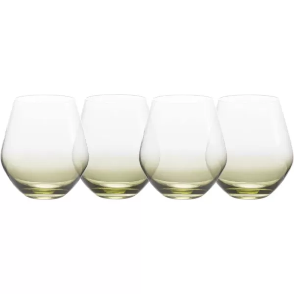 Mikasa Gianna Ombre Set of 4 Red Wine Glasses, 19.75-Ounce, Sage
