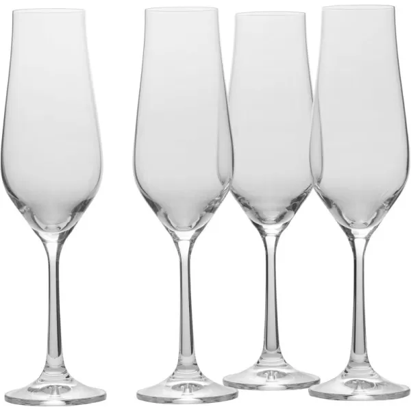 Mikasa Grace Set of 4 Champagne Flutes, 8-Ounce, Clear