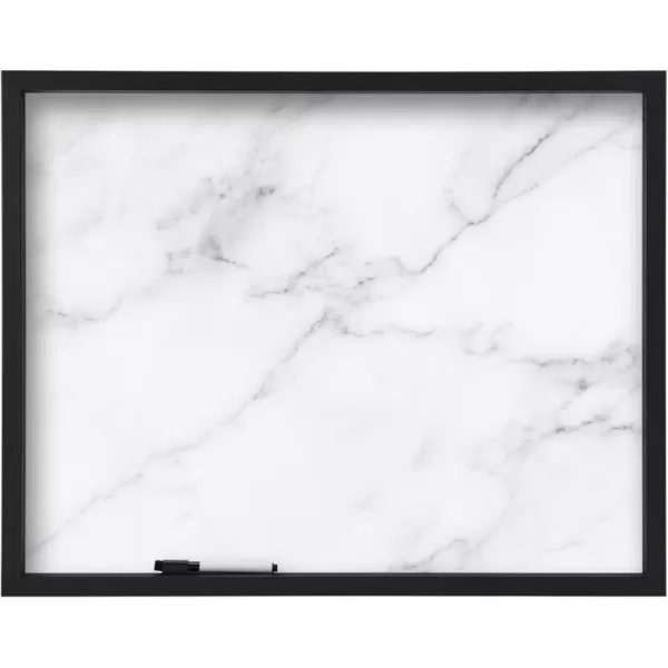 Mikasa Home Accents Marble White Board with Dry Erase Pen for Home Office, Dorm Room, Bedroom, Kitchen, Classroom, 21 x 17 Inch, Black