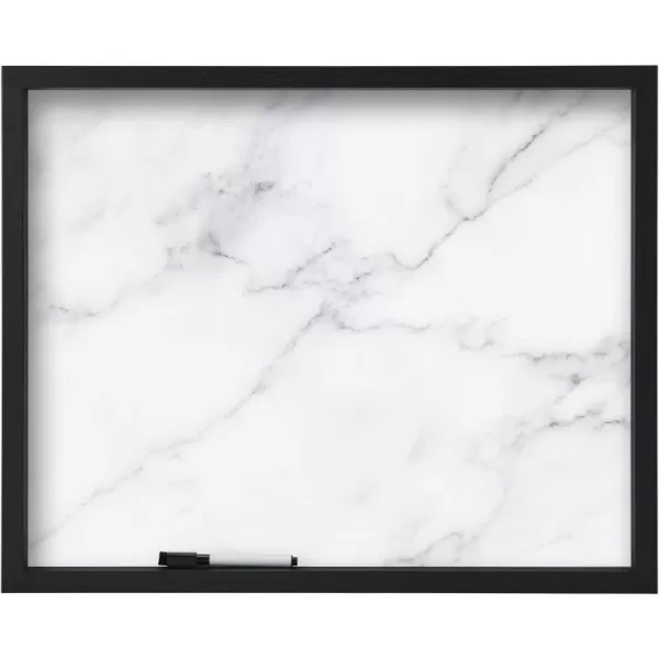 Mikasa Home Accents Marble White Board with Dry Erase Pen for Home Office, Dorm Room, Bedroom, Kitchen, Classroom, 21 x 17 Inch, Black