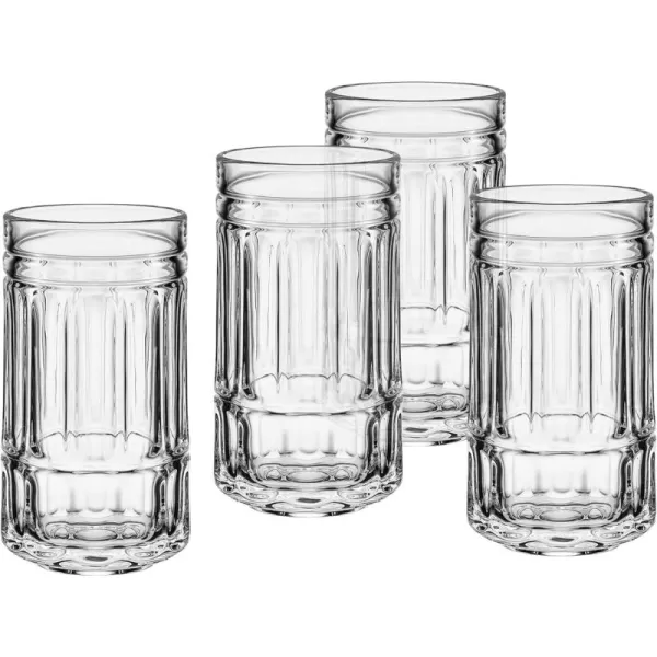 Mikasa Lawrence Double Old Fashioned Whiskey Glasses, Set of 4, Clear