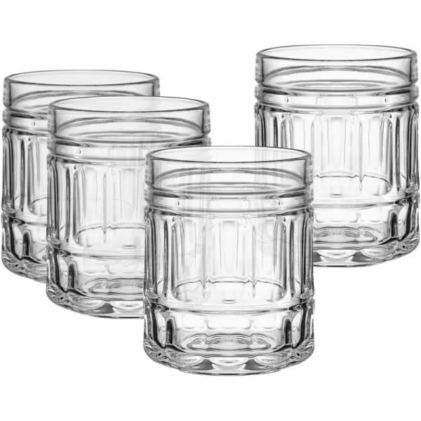 Mikasa Lawrence Double Old Fashioned Whiskey Glasses, Set of 4, Clear