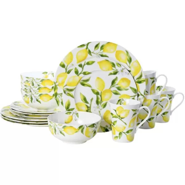 Mikasa Lemons Oval Bone China Lightweight Chip Resistant Serving Platter, 14-Inch, Multicolor