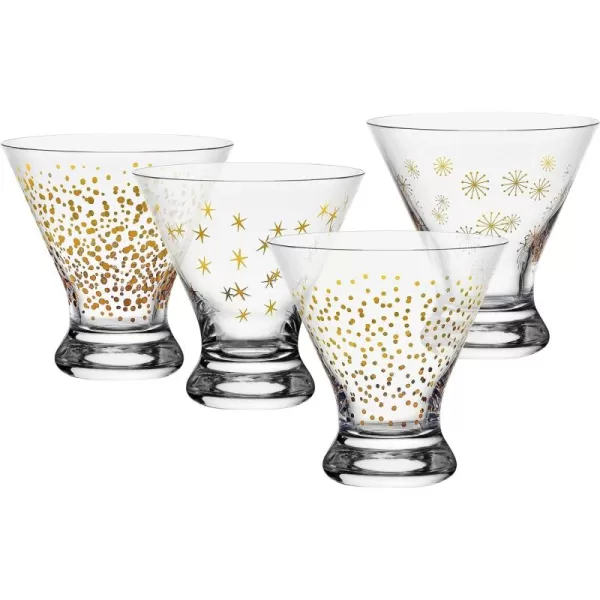 Mikasa Party Stemless Wine, Set of 4, 18 ounce, Gold/Silver