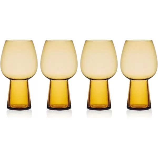 Mikasa Phoebe Goblet Beer Beverage Glass, Set of 4, Blue