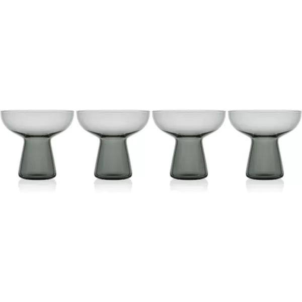 Mikasa Phoebe Margarita Cocktail Glass, Set of 4, Smoke