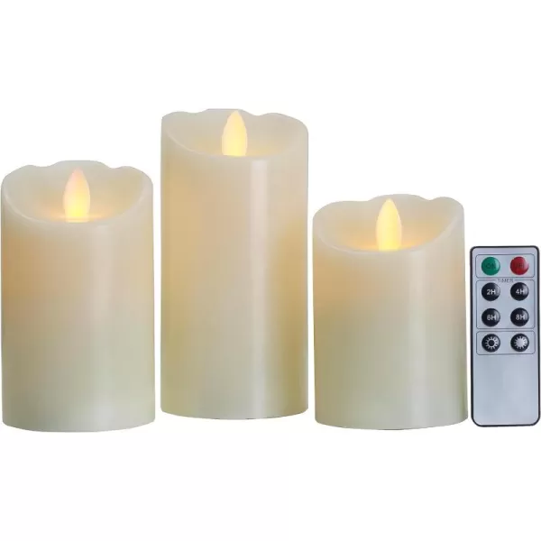 Mikasa Realistic Wax Flameless Candles, Exquisite White Battery Candles for Wedding, Christmas Decorations, and Everyday, 3x4 Inch