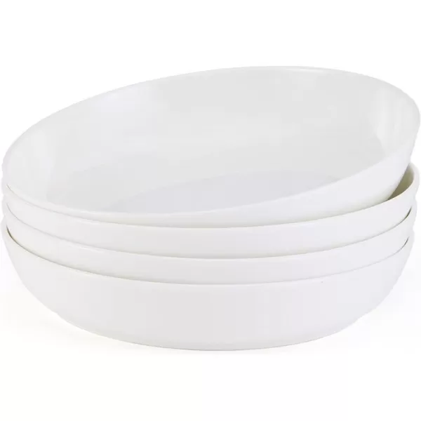 Mikasa Samantha Bone China Lightweight Chip Resistant Set of 4 Pasta Bowls Set, 9 Inch, White