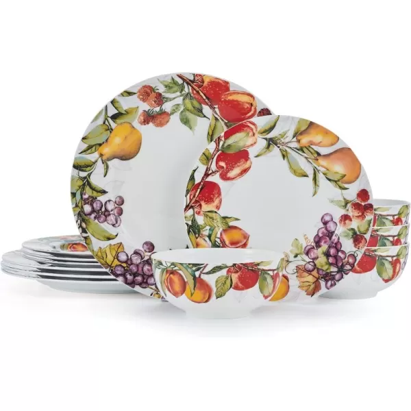 Mikasa Seaside Coastal Bone China Lightweight Chip Resistant 12 Piece Dinnerware Set, Service for 4