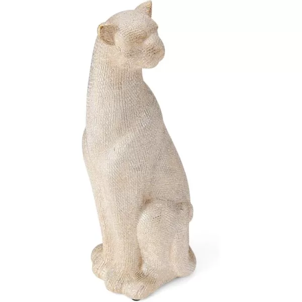 Mikasa Silver Resin Laying Leapord Figurine, Contemporary Look, for Bedroom, Living Room Dining Room, 10.04x6.1x5.71 Inch