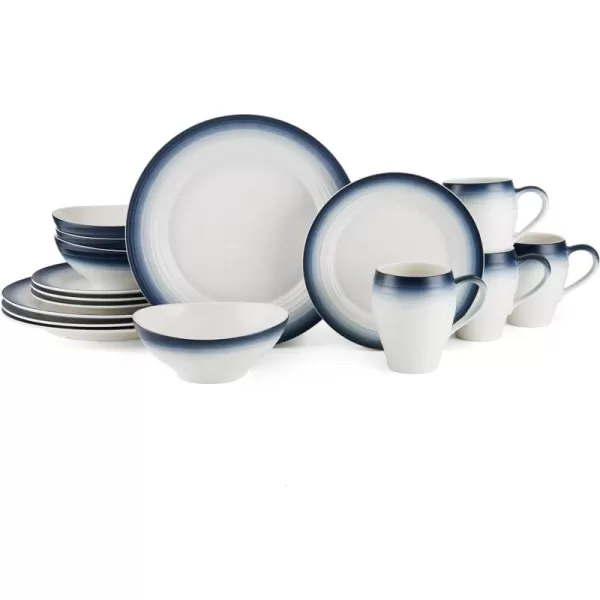 Mikasa Swirl 16-Piece Dinnerware Set, Service For 4, Blue
