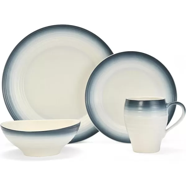 Mikasa Swirl 4-Piece Place Setting, Service For 1, Ombre Graphite