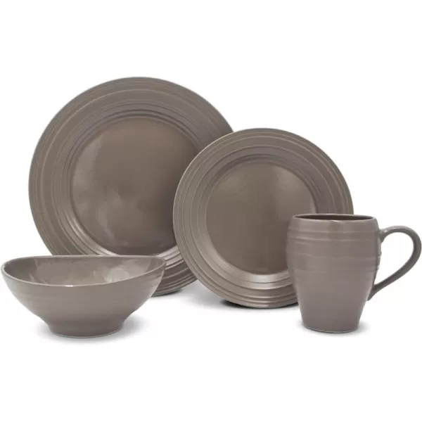 Mikasa Swirl 4 Piece Place Setting, Service for 1, Mocha