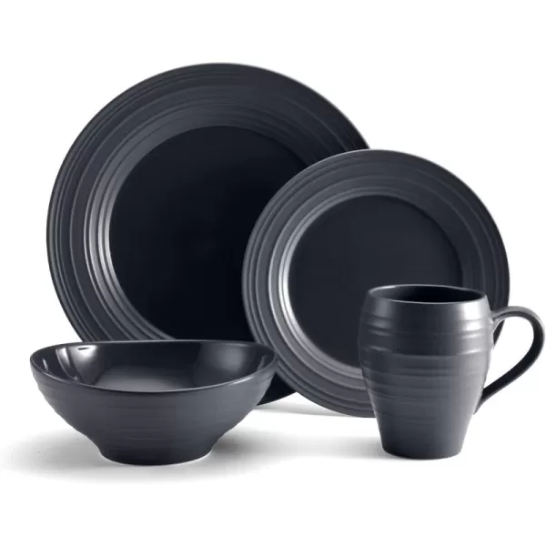 Mikasa Swirl 4 Piece Place Setting, Service for 1, Mocha