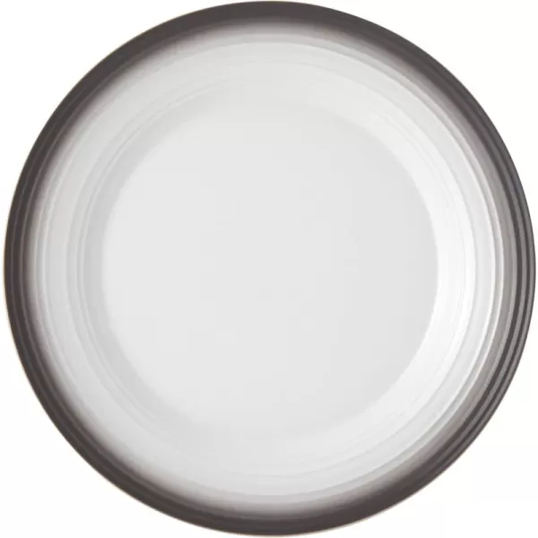 Mikasa Swirl Ombre White Round Platter, 12.5 Inch, Grey Banded