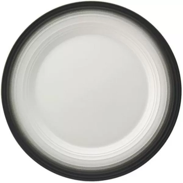 Mikasa Swirl Ombre White Round Platter, 12.5 Inch, Grey Banded