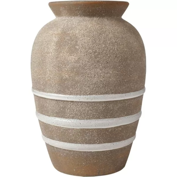Mikasa Textured Stripe Ceramic Vase, 6.89x6.89x10.04