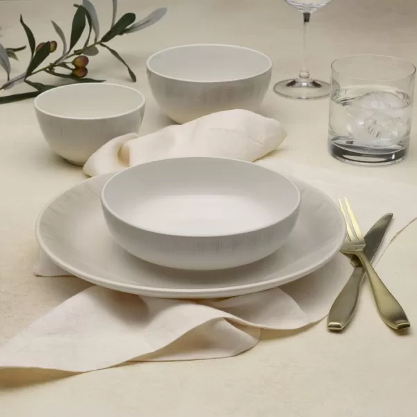 Mikasa Logan Grey 32 Piece Dinnerware Set, Service for 8