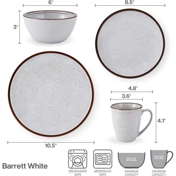 Mikasa Barrett 16 Piece Dinnerware Set, Service For 4, Black