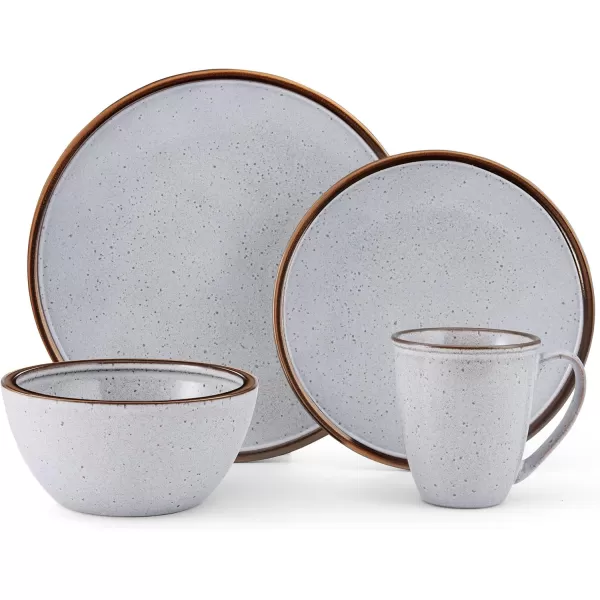 Mikasa Barrett 16 Piece Dinnerware Set, Service For 4, Black