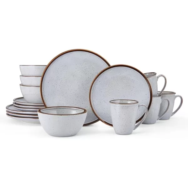 Mikasa Barrett 16 Piece Dinnerware Set, Service For 4, Black