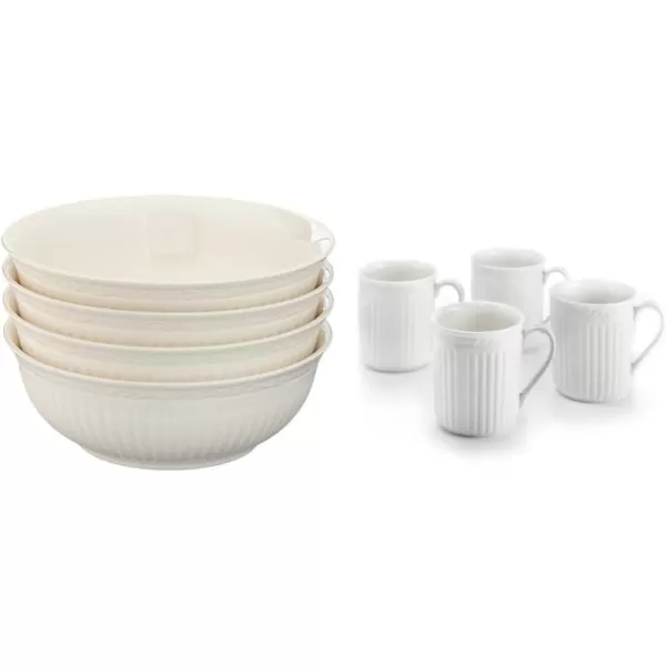 Mikasa Italian Countryside Gravy Boat and Saucer Set, White - DD900-742
