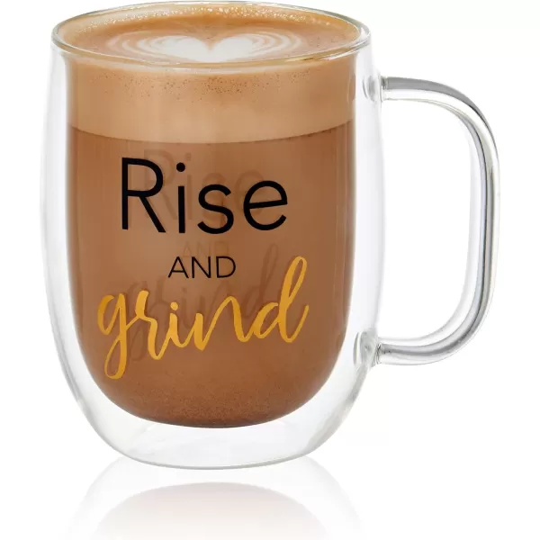 Mikasa Rise Unwind Double Wall Mug and Stemless Wine Glass, Set of 2, Clear