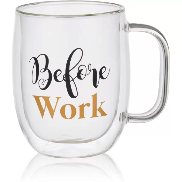 Mikasa Rise Unwind Double Wall Mug and Stemless Wine Glass, Set of 2, Clear