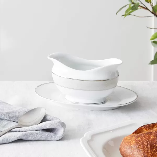 Mikasa Parchment Gravy Boat Set , White - L3438-242