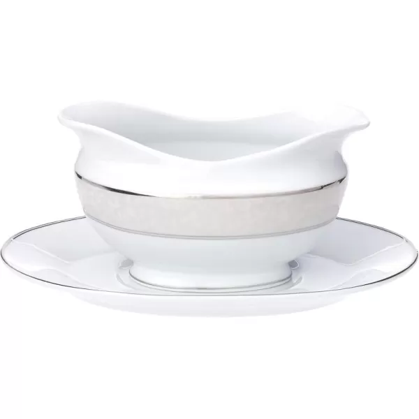 Mikasa Parchment Gravy Boat Set , White - L3438-242
