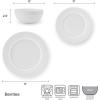 imageMikasa Bentlee Bone China Lightweight Chip Resistant 12 Piece Dinnerware Set Service for 4 WhiteBentlee