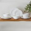 imageMikasa Bentlee Bone China Lightweight Chip Resistant 12 Piece Dinnerware Set Service for 4 WhiteClaire